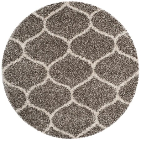 Safavieh Sgh-Hudson Shag Power Loomed Round Rugs, Grey and Ivory - 7 x 7 ft. SGH280B-7R